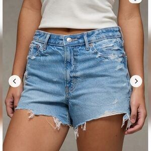 American Eagle Outfitters Light Blue Distressed Denim Shorts